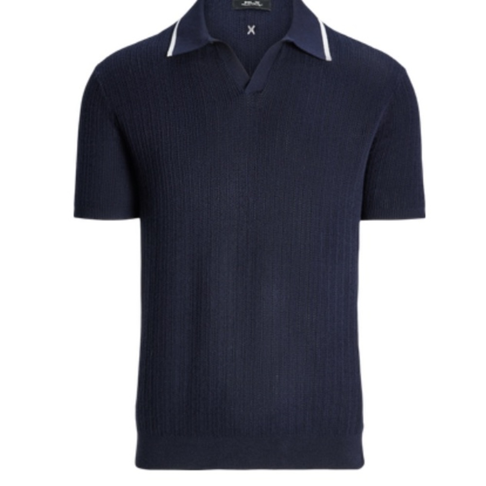 Men's Navy Blue Polo Shirt RLX knit polo